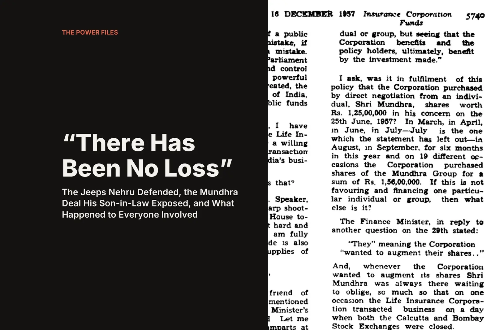 "There Has Been No Loss": The Jeeps Nehru Defended, the Mundhra Deal His Son-in-Law Exposed, and What Happened to Everyone Involved
